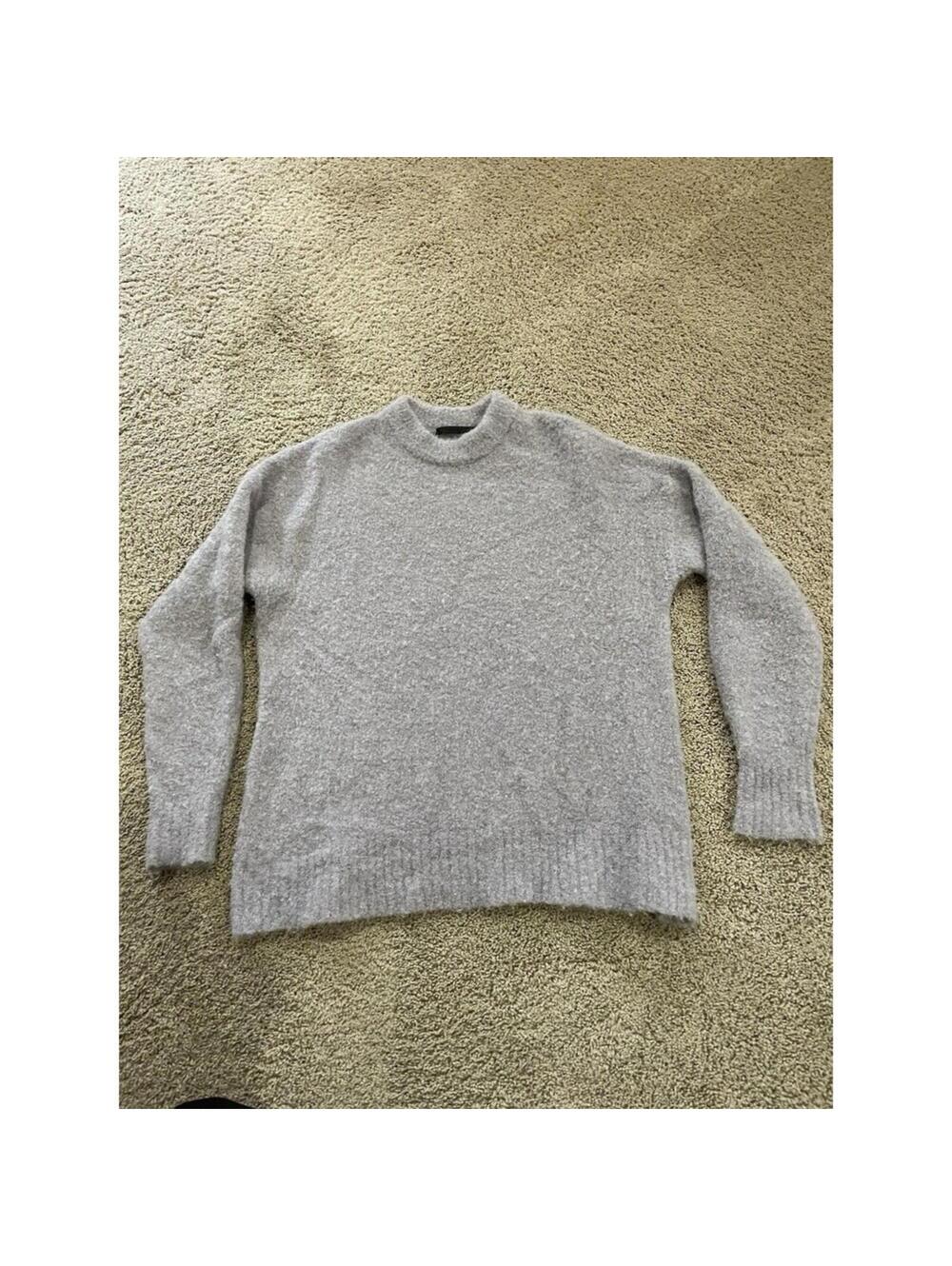 Jenni Kayne Women's Alpaca Merino Wool Oversized Buckle Sweater S Small Purple